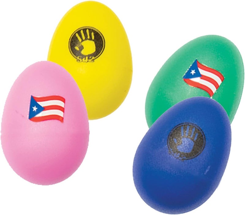 5d2 Percussion 4 PCS Plastic Egg Shaker Set with Puerto Rico Flag - Musical Hand Percussion Shakers - Maracas Percussion Instruments (5D2PRSHAKERS) - Image 1